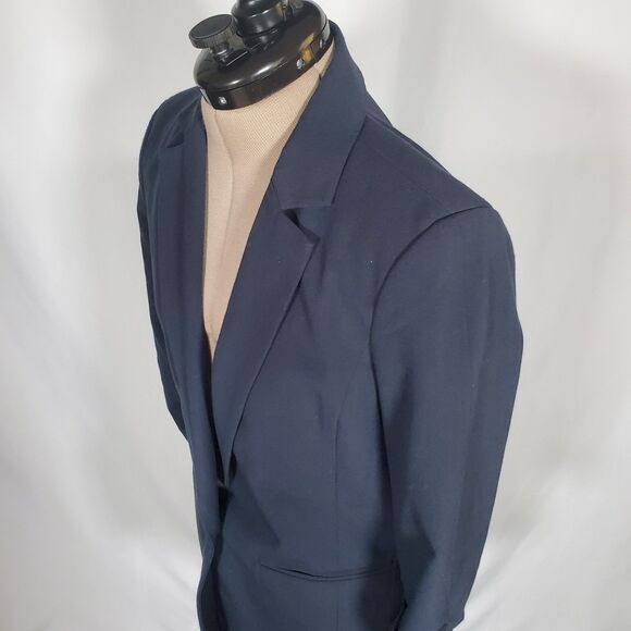 Michael Kors Women’s Blazer Size 4 Navy Blue Ruched 3/4 Sleeve Lined Classic - Picture 3 of 13
